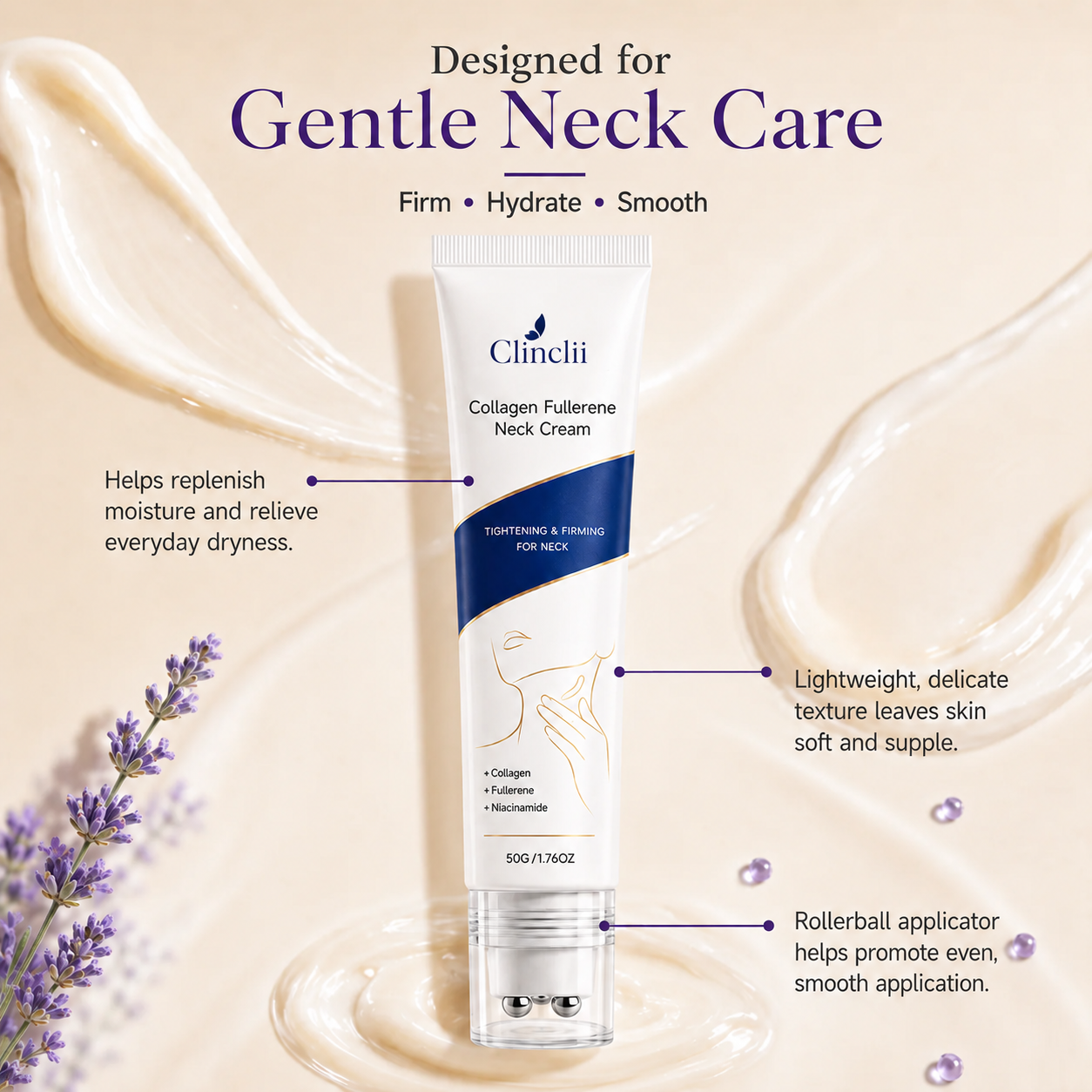 Clinclii™ Daily Neck Firming Cream – Smoother, Softer-Looking Skin 🌿