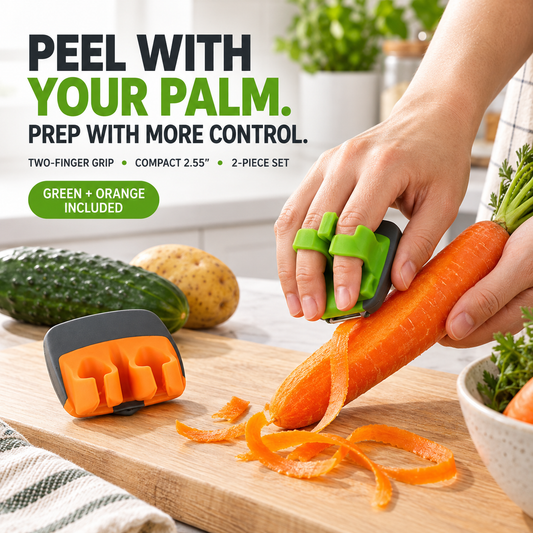 Hand Vegetable Peeler Palm Peeler Rubber Finger Grips Comfortable to Peel Pumpkin, Carrot, Cucumber, Potato and More