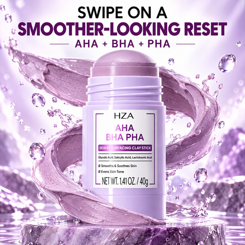 HZA Exfoliating Clay Mask Stick with AHA BHA PHA & Glycolic Acid