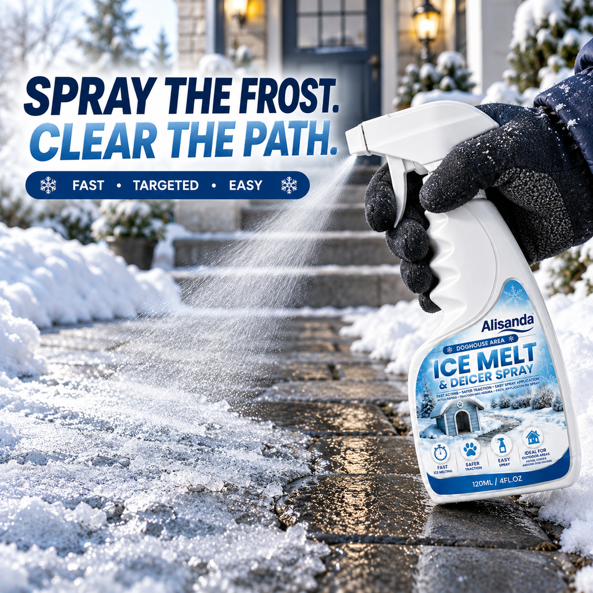 🔥Buy 2 Get 1 Free🔥Outdoor De-Icing & Snow Melting Spray – pet-safe, dissolves frost on contact