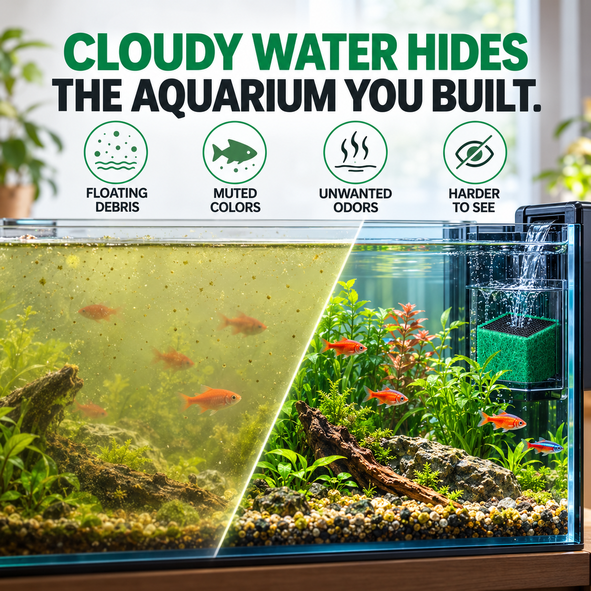 Activated Carbon Filter Cube for Aquarium Water Purification