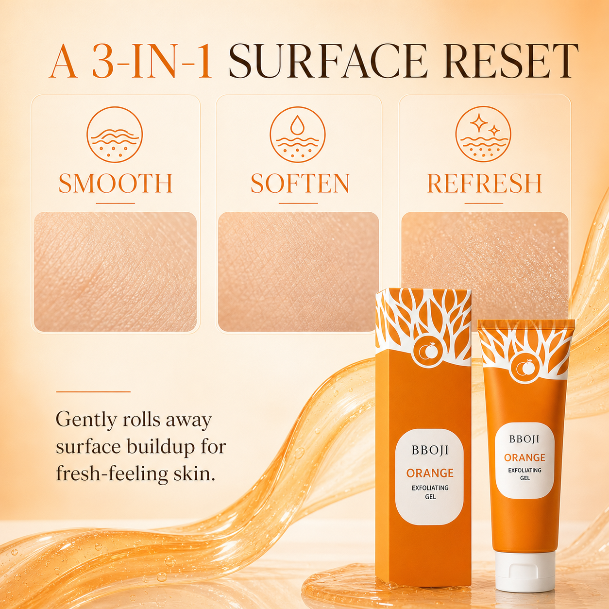 BBOJI Orange Exfoliating Gel three-in-one surface reset benefits