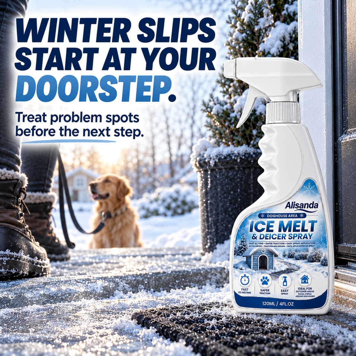 🔥Buy 2 Get 1 Free🔥Outdoor De-Icing & Snow Melting Spray – pet-safe, dissolves frost on contact