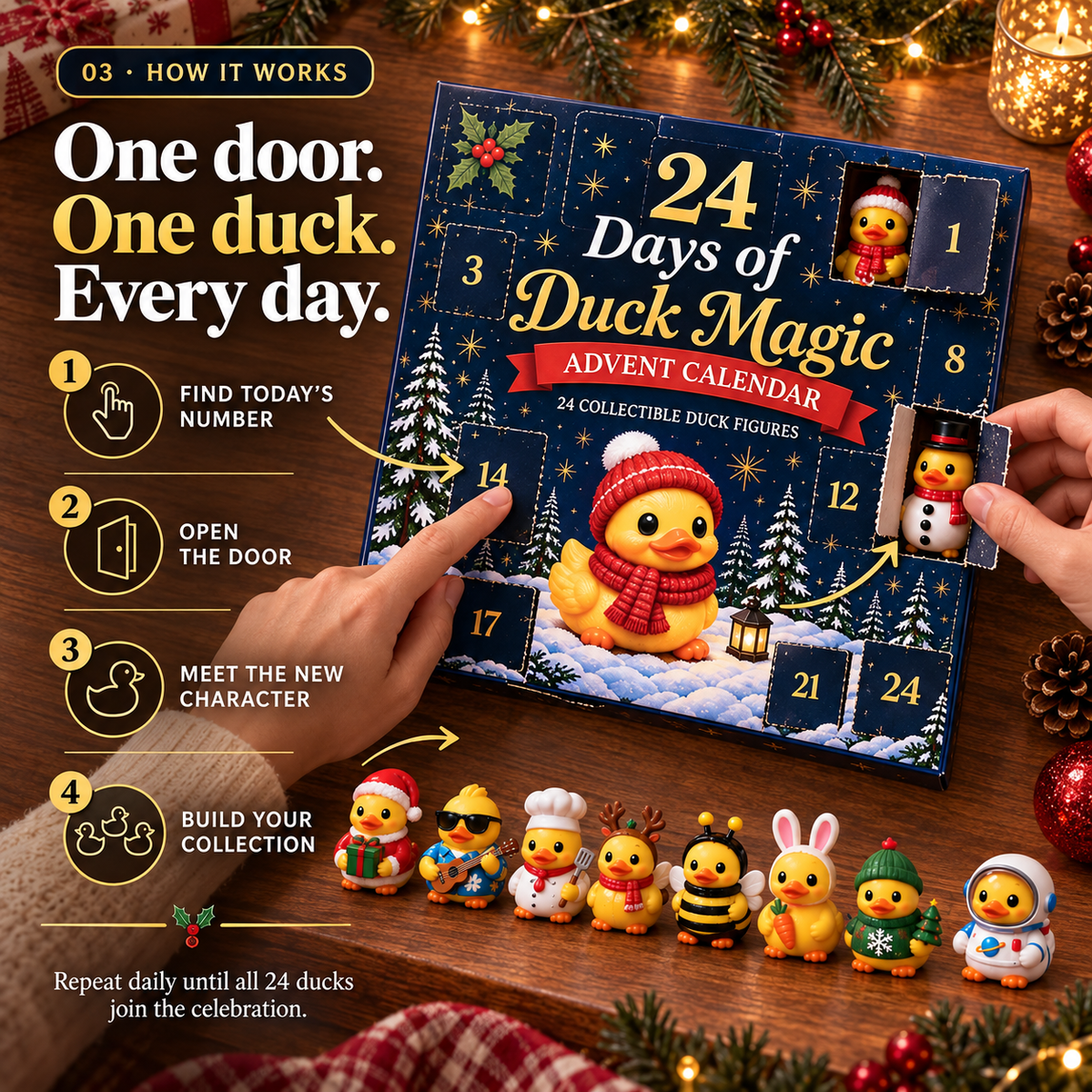 Christmas 24 Days of Duck Magic Collectible Figures - Duck Magic Advent Calendar