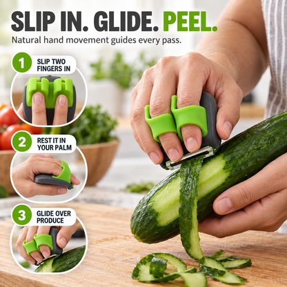 Hand Vegetable Peeler Palm Peeler Rubber Finger Grips Comfortable to Peel Pumpkin, Carrot, Cucumber, Potato and More