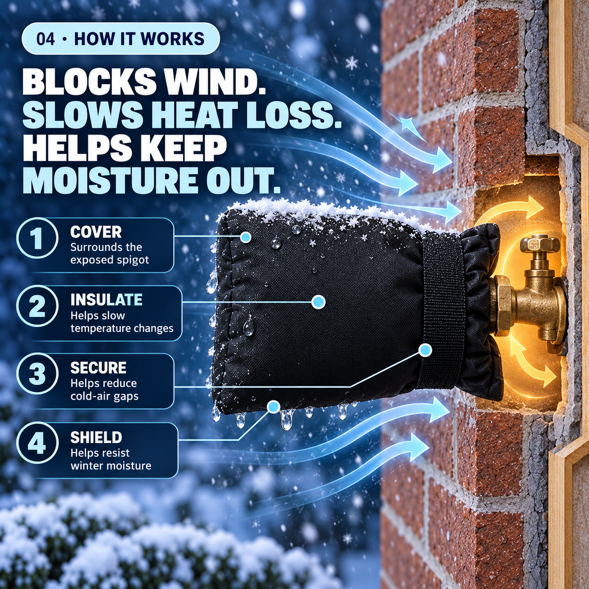 Thickened Outdoor Faucet Covers, Waterproof Insulated Hose Bib Socks