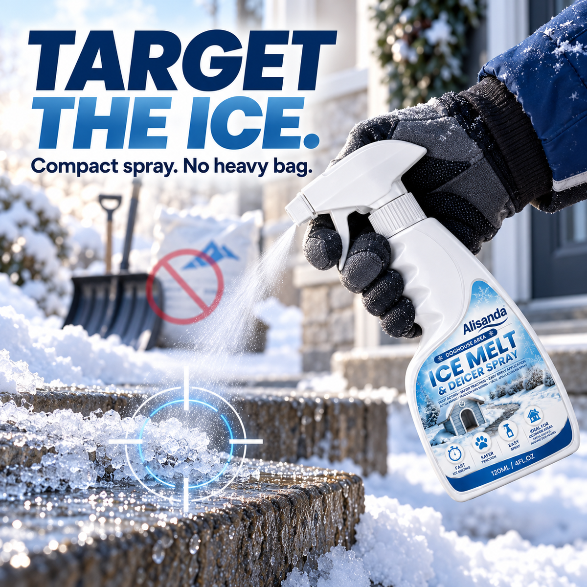 🔥Buy 2 Get 1 Free🔥Outdoor De-Icing & Snow Melting Spray – pet-safe, dissolves frost on contact