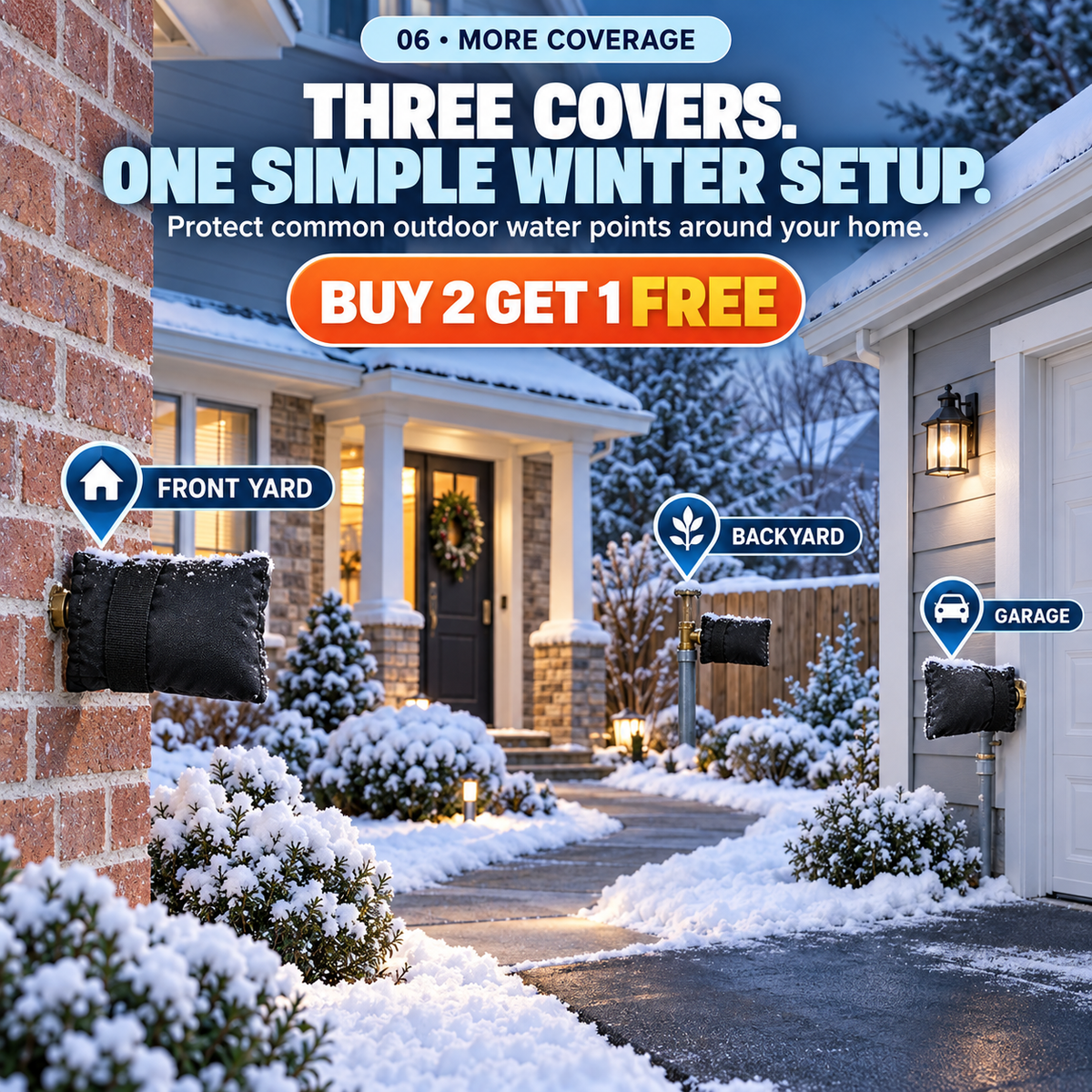 Thickened Outdoor Faucet Covers, Waterproof Insulated Hose Bib Socks