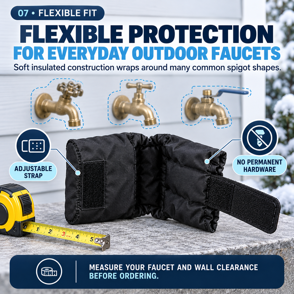 Thickened Outdoor Faucet Covers, Waterproof Insulated Hose Bib Socks