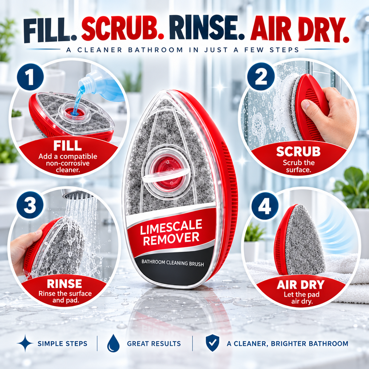 🔥Buy 1 Get 1 Free🔥Limescale Remover Bathroom Cleaning Brush