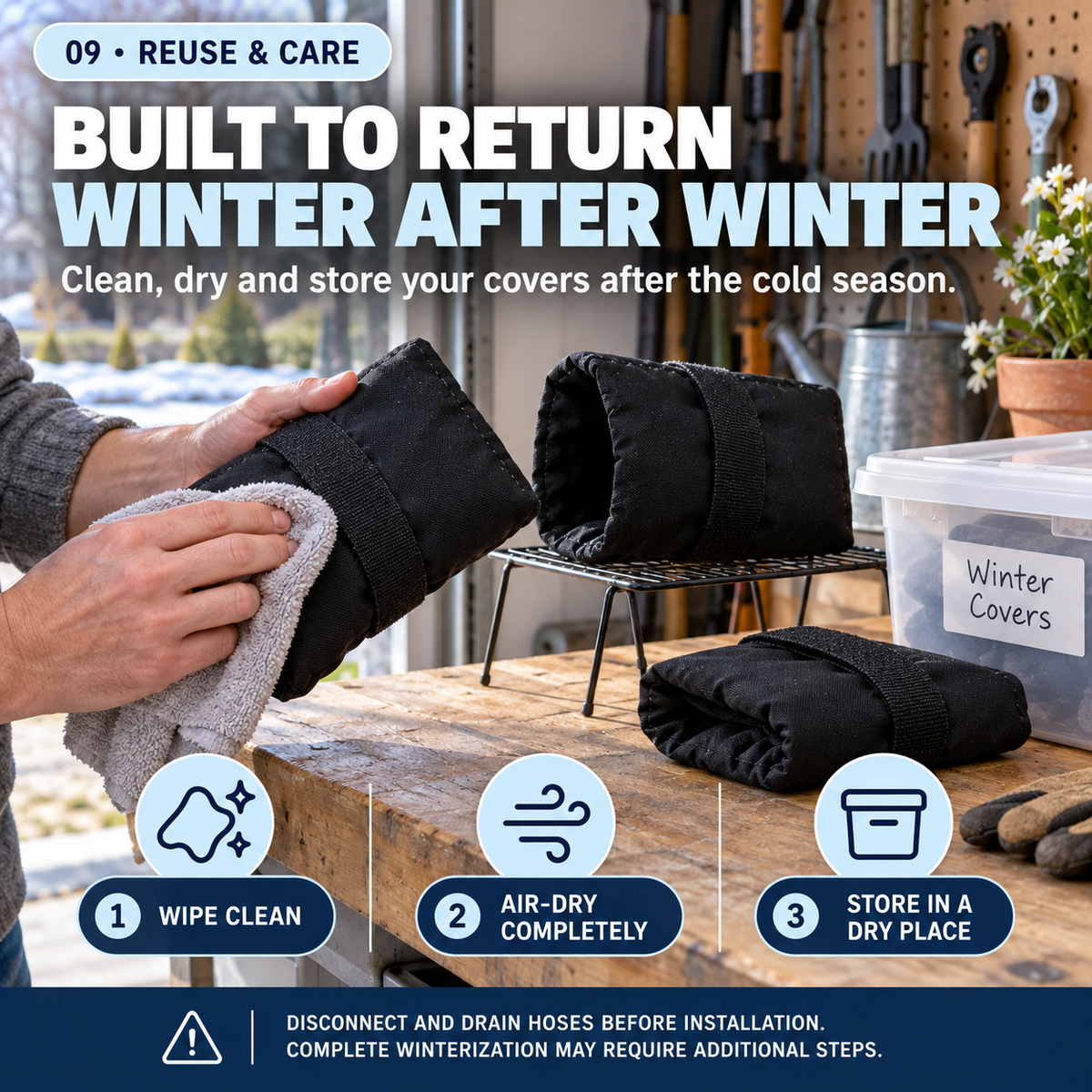 Thickened Outdoor Faucet Covers, Waterproof Insulated Hose Bib Socks