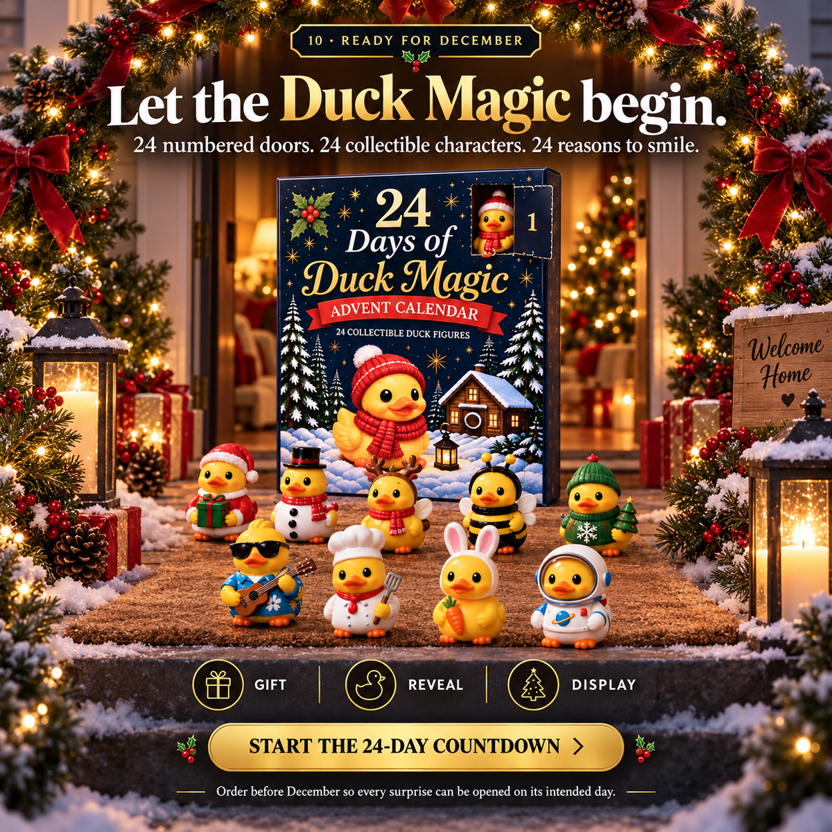 Christmas 24 Days of Duck Magic Collectible Figures - Duck Magic Advent Calendar