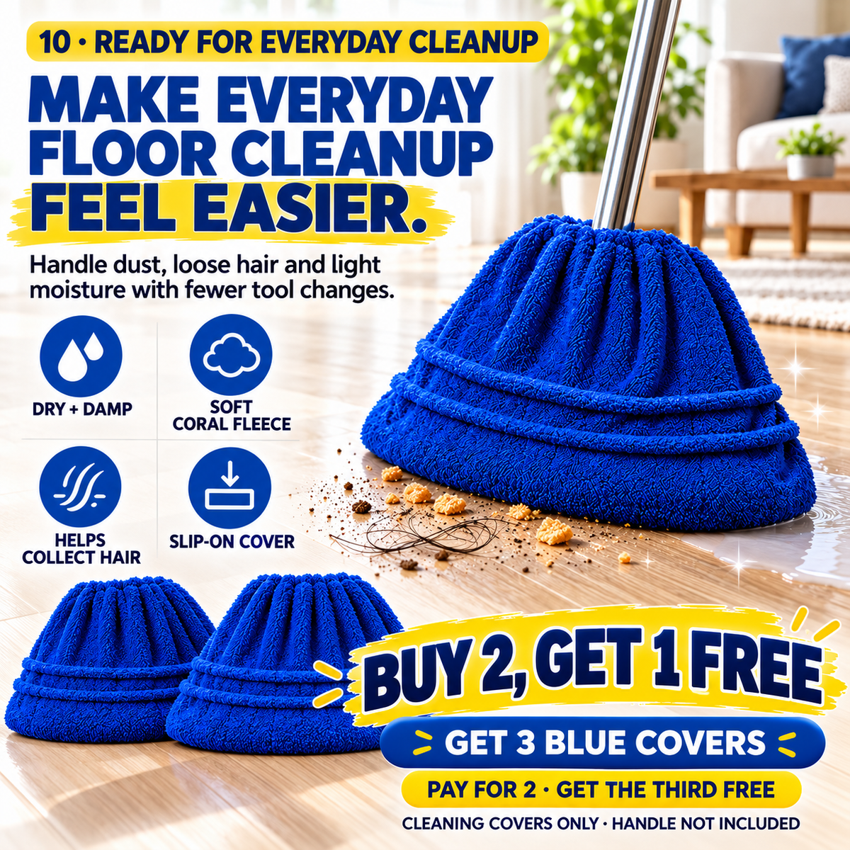 Household multi-functional lazy-person vacuuming broom