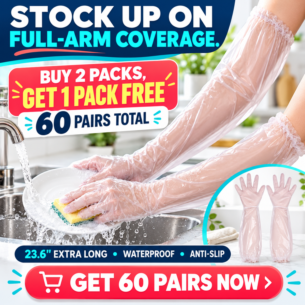 Disposable Long Arm Gloves
