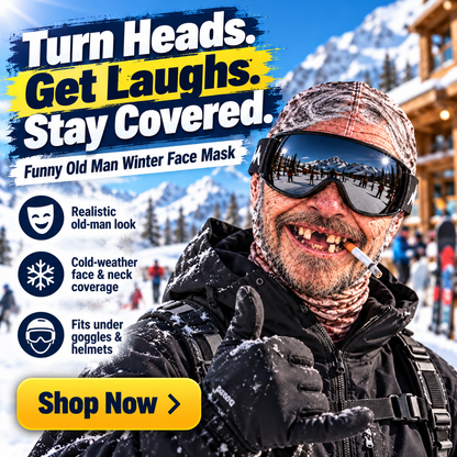 Old Man Ski Winter Face Mask 3D Funny Realistic Face Balaclava Party Gear