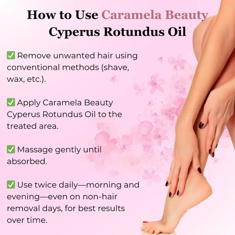 Caramela Beauty Zyperngrasöl zur natürlichen Haarwuchsreduktion