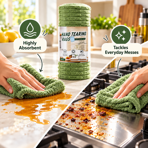🔥Buy 2 Get 1 Free🔥Tear-Off Microfiber Cleaning Cloth Roll, Absorbent Lint-Free