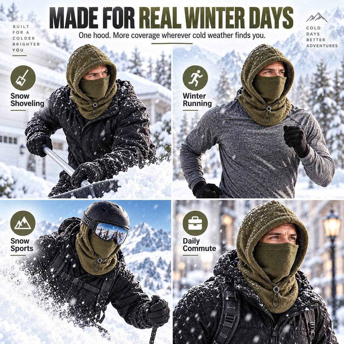 One-piece flannel warm mask hat– Full Face & Neck Winter Protection for Outdoor Adventures