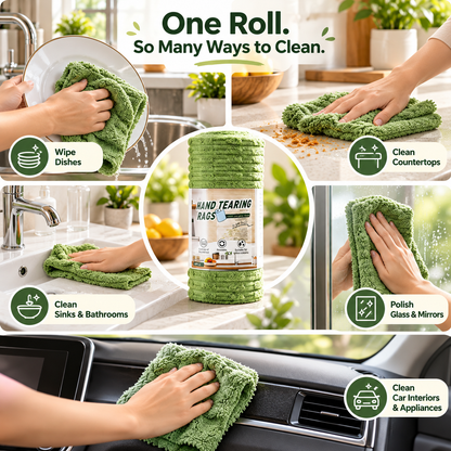 🔥Buy 2 Get 1 Free🔥Tear-Off Microfiber Cleaning Cloth Roll, Absorbent Lint-Free