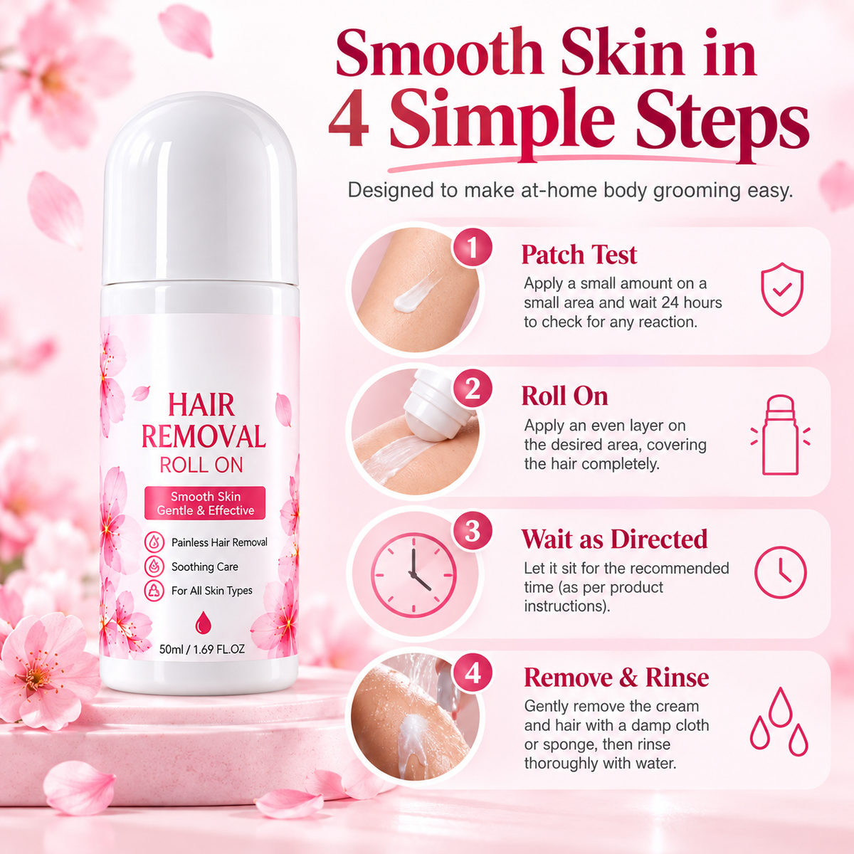 Gentle Smooth Roll-On Body Hair Removal
