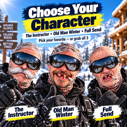 Old Man Ski Winter Face Mask 3D Funny Realistic Face Balaclava Party Gear
