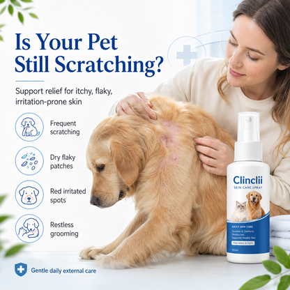 Clinclii™ Pet Skin Care Spray | Gentle Relief Support for Itchy, Flaky & Irritation-Prone Skin