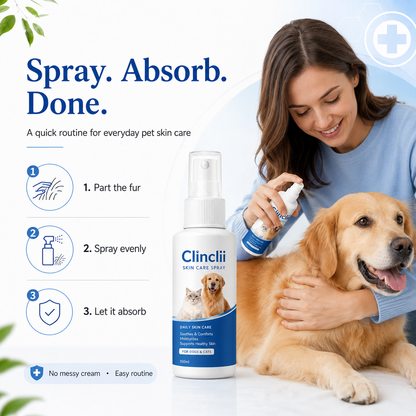 Clinclii™ Pet Skin Care Spray | Gentle Relief Support for Itchy, Flaky & Irritation-Prone Skin