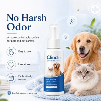 Clinclii™ Pet Skin Care Spray | Gentle Relief Support for Itchy, Flaky & Irritation-Prone Skin