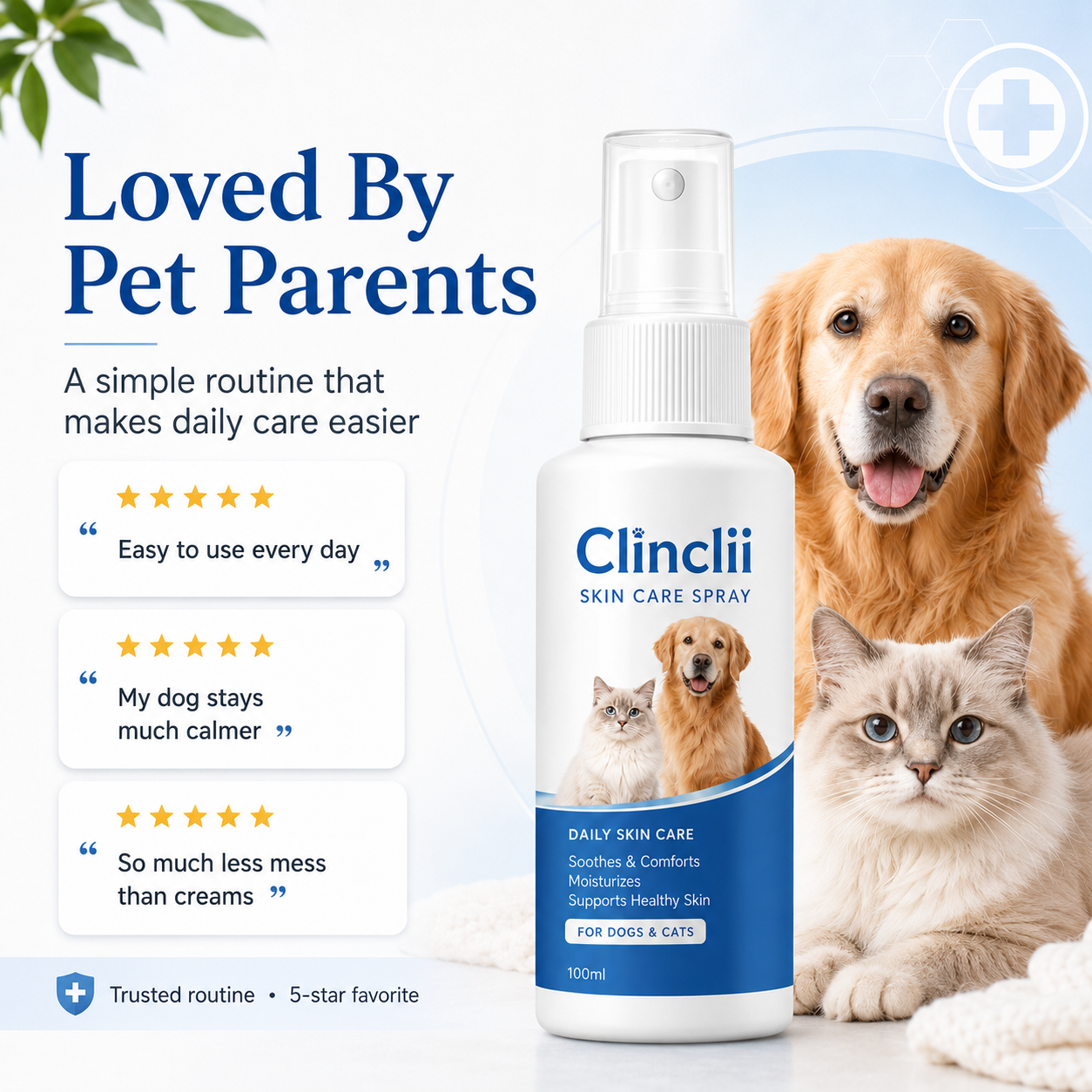 Clinclii™ Pet Skin Care Spray | Gentle Relief Support for Itchy, Flaky & Irritation-Prone Skin