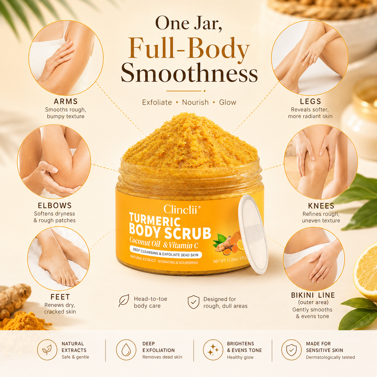 ✨Last Day 40% OFF💗Turmeric Exfoliating Body Scrub