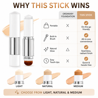 🎉BUY 1 GET 1 FREE🎉Color-Changing Foundation Stick with Collagen Capsules - Dual-Ended with Detachable Brush