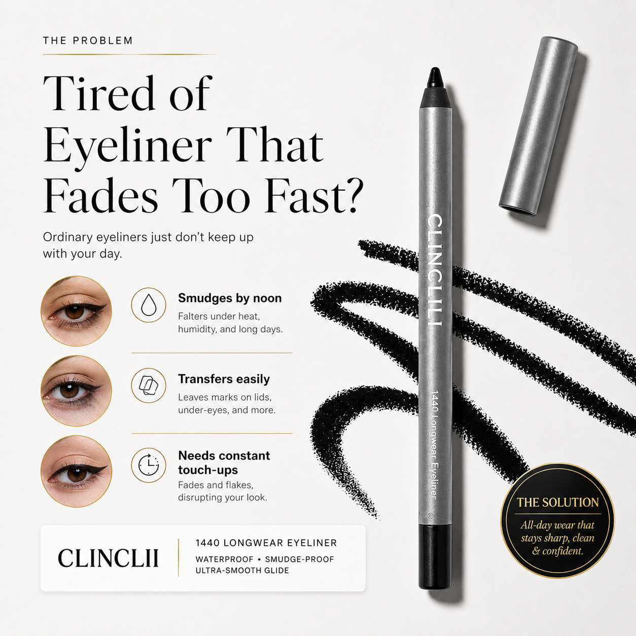 🌸 Longwear Eyeliner - Lightweight and Waterproof
