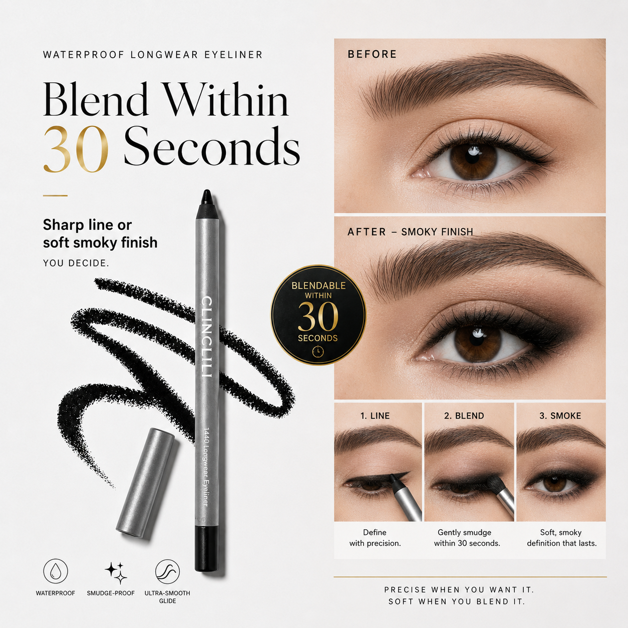 🌸 Longwear Eyeliner - Lightweight and Waterproof
