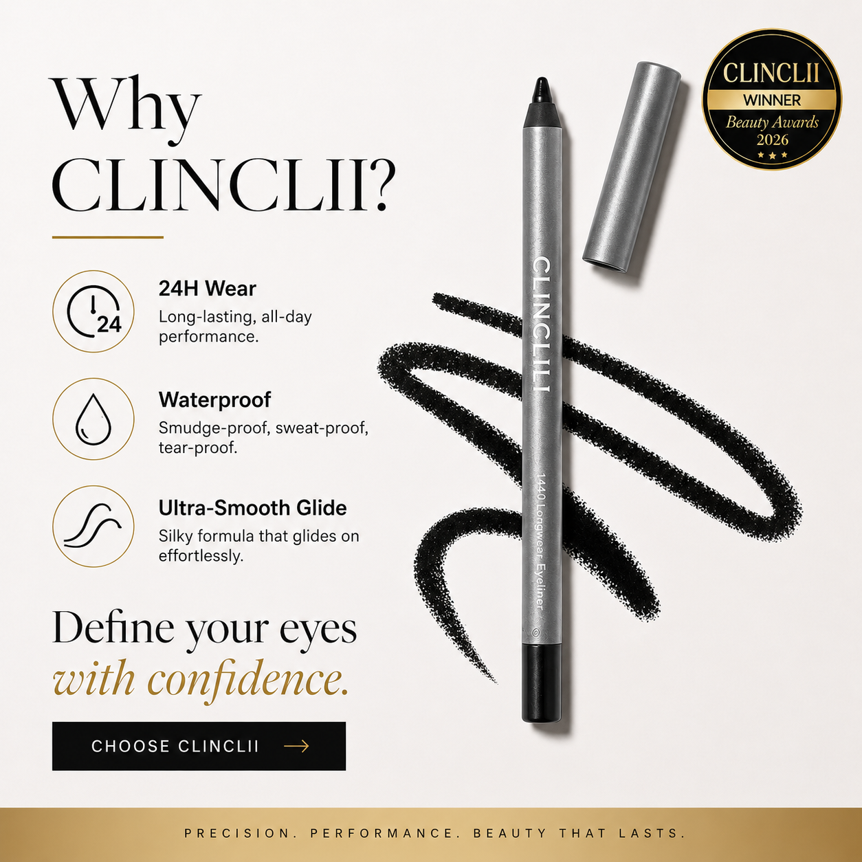 🌸 Longwear Eyeliner - Lightweight and Waterproof