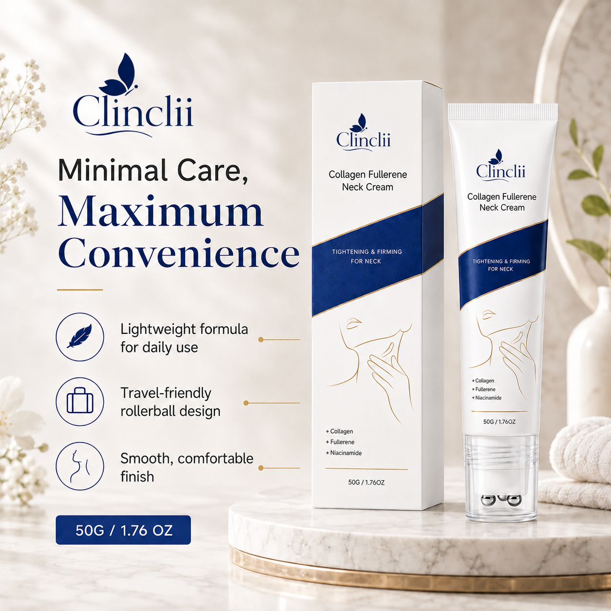 Clinclii™ Daily Neck Firming Cream – Smoother, Softer-Looking Skin 🌿