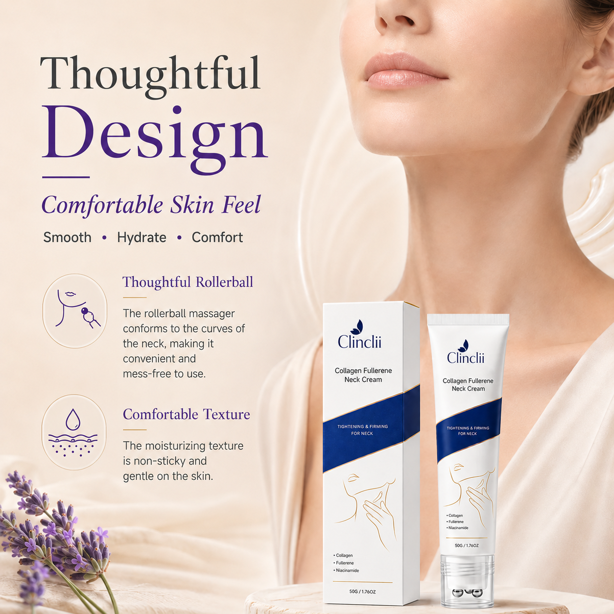 Clinclii™ Daily Neck Firming Cream – Smoother, Softer-Looking Skin 🌿