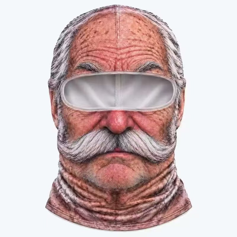 Old Man Ski Winter Face Mask 3D Funny Realistic Face Balaclava Party Gear