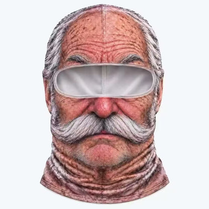 Old Man Ski Winter Face Mask 3D Funny Realistic Face Balaclava Party Gear