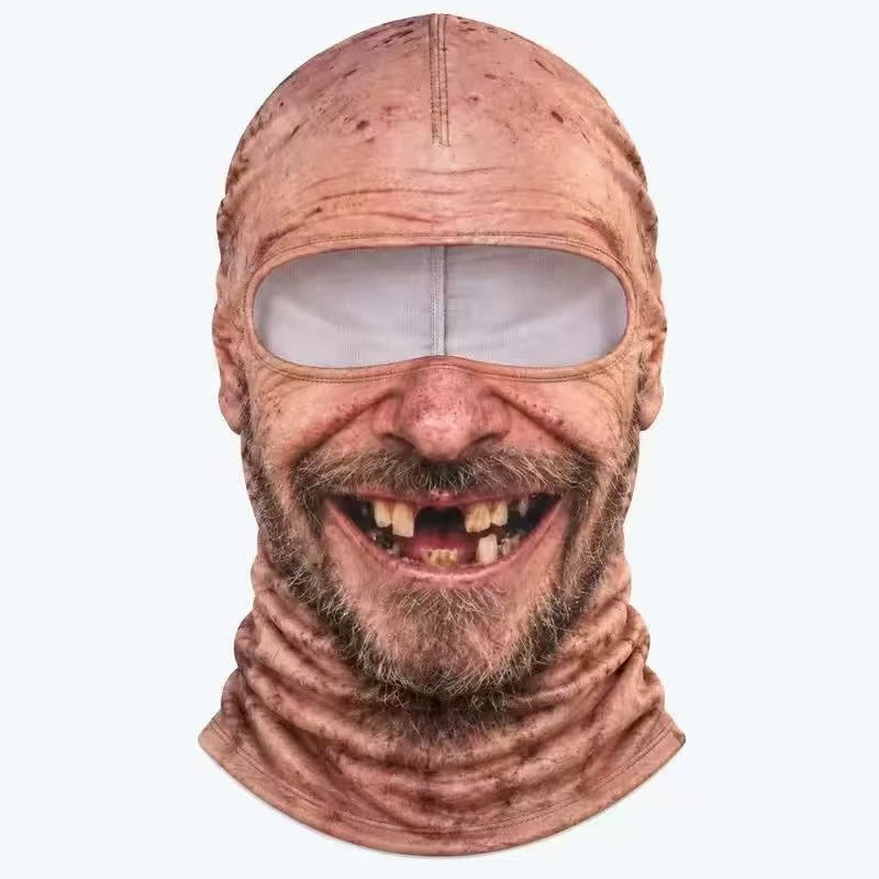 Old Man Ski Winter Face Mask 3D Funny Realistic Face Balaclava Party Gear