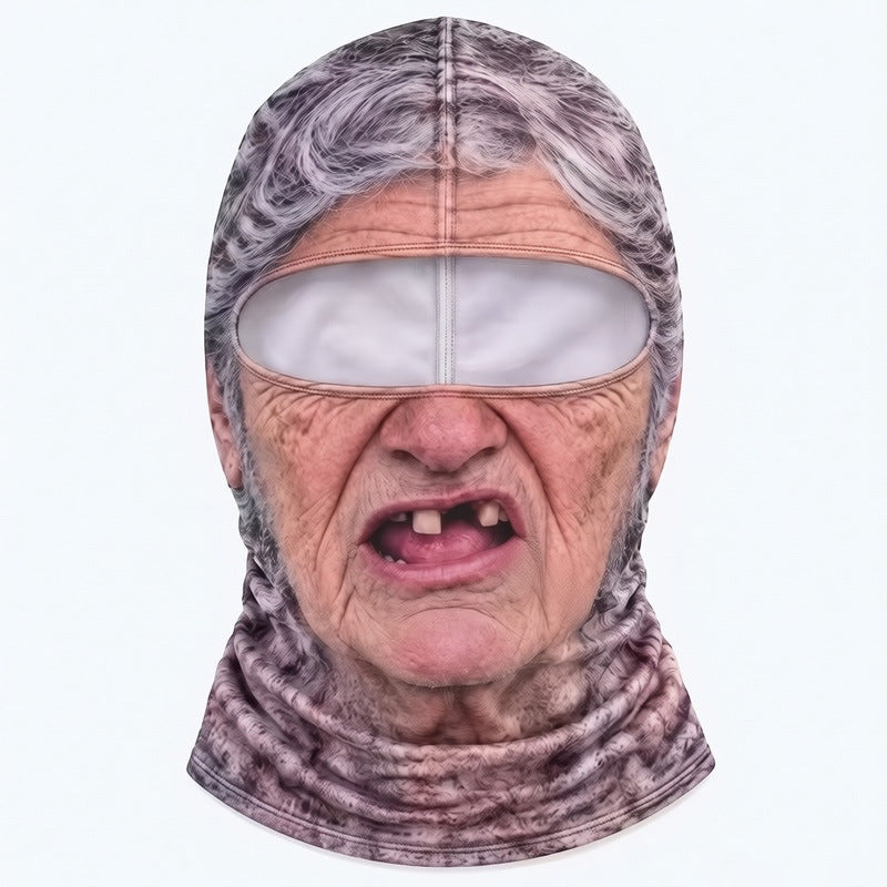 Old Man Ski Winter Face Mask 3D Funny Realistic Face Balaclava Party Gear