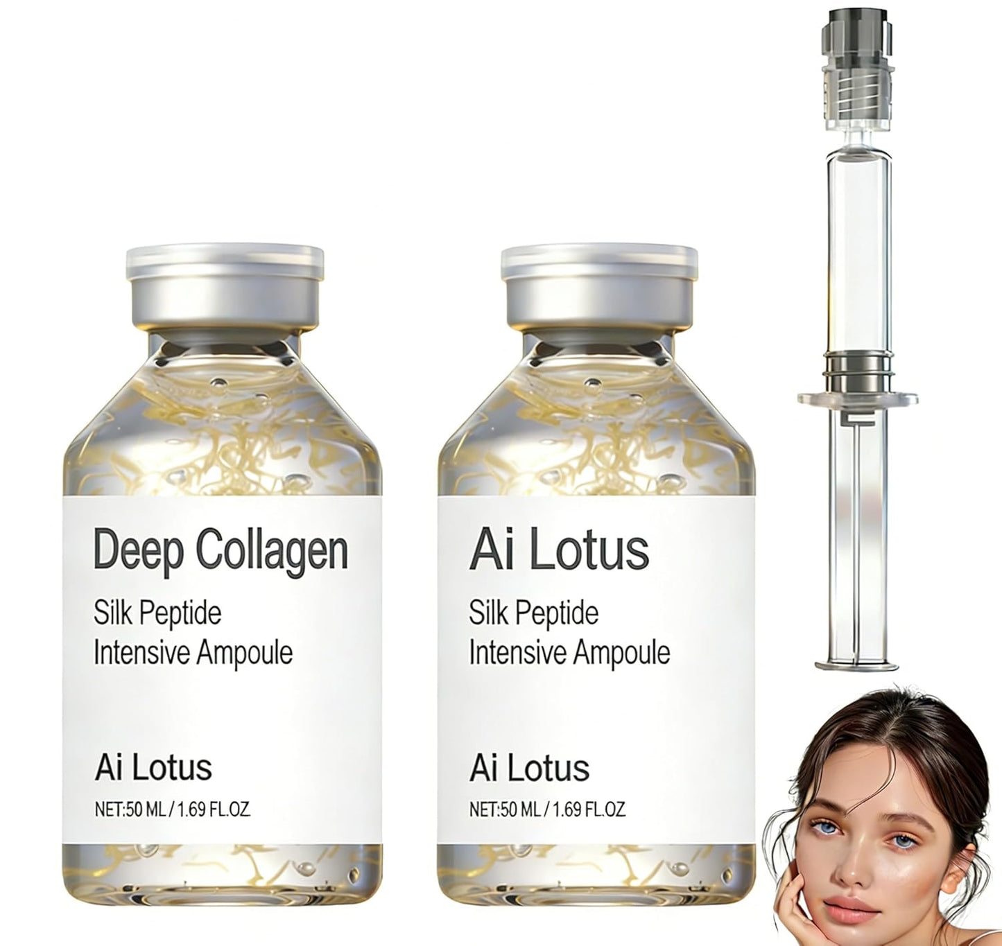 Deep Collagen Silk Peptide Intensive Lifting Ampoule Serum - Korean Anti-Aging Facial Essence